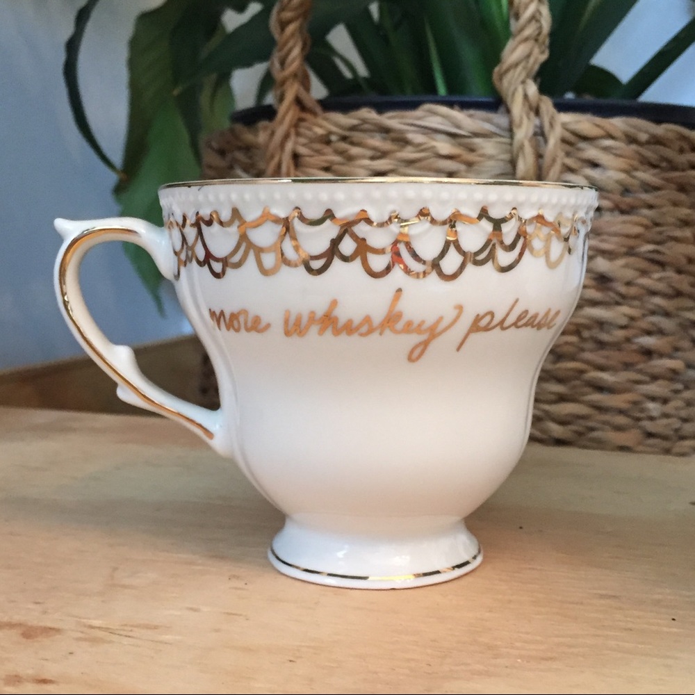 FREE More Whiskey Please Cheeky Mug White and Gold